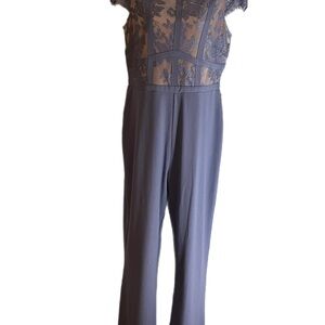 Bebe Charcoal Lace Detail Jumpsuit